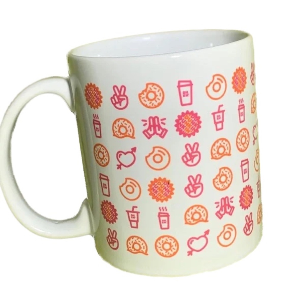 Dunkin Donuts Emoji 2018 ceramic mug NWOT